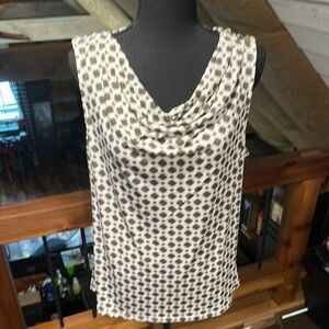 MICHAEL Michael Kors Black and White Draped Tank Top